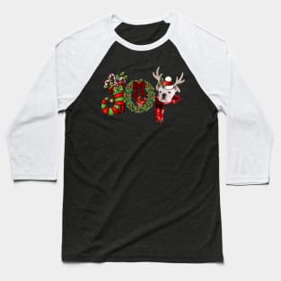 Christmas Joy Dwarf Stocking Reindeer English Bulldog Baseball T-Shirt